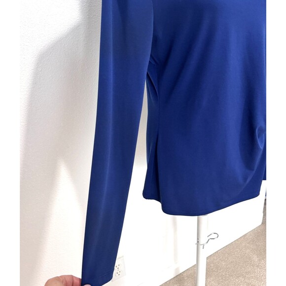 Michael Kors Womens Navy Blue Work Top With Side Cinch Buckle Detail Sz XL READ - Picture 4 of 16